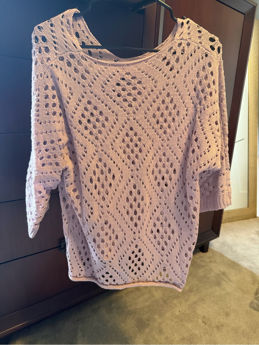 Light Lavender Open-Knit Women's Sweater